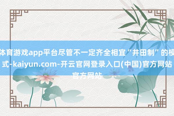 体育游戏app平台尽管不一定齐全相宜“井田制”的模式-kaiyun.com-开云官网登录入口(中国)官方网站