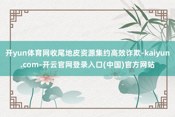 开yun体育网收尾地皮资源集约高效诈欺-kaiyun.com-开云官网登录入口(中国)官方网站