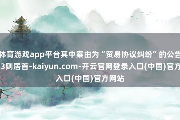 体育游戏app平台其中案由为“贸易协议纠纷”的公告以523则居首-kaiyun.com-开云官网登录入口(中国)官方网站