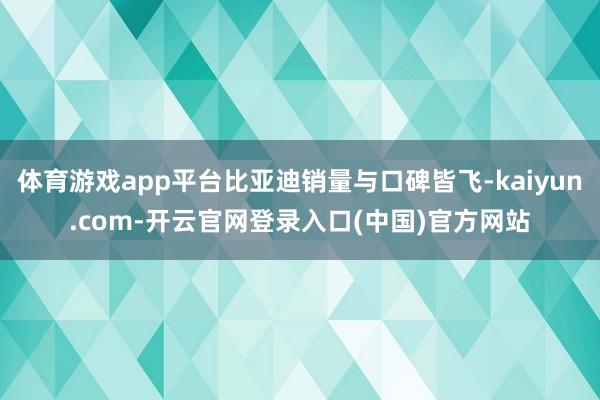 体育游戏app平台比亚迪销量与口碑皆飞-kaiyun.com-开云官网登录入口(中国)官方网站