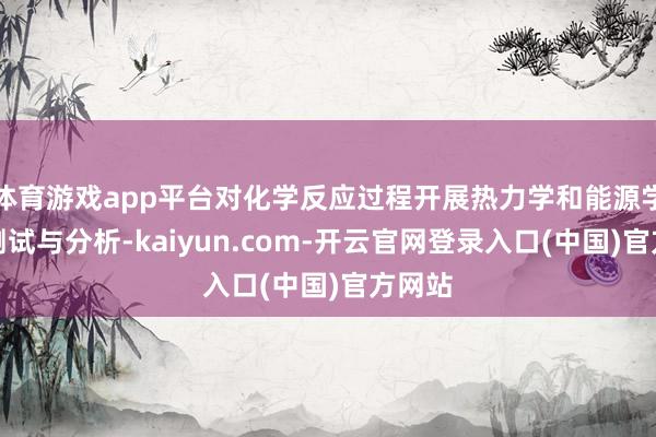 体育游戏app平台对化学反应过程开展热力学和能源学商量测试与分析-kaiyun.com-开云官网登录入口(中国)官方网站