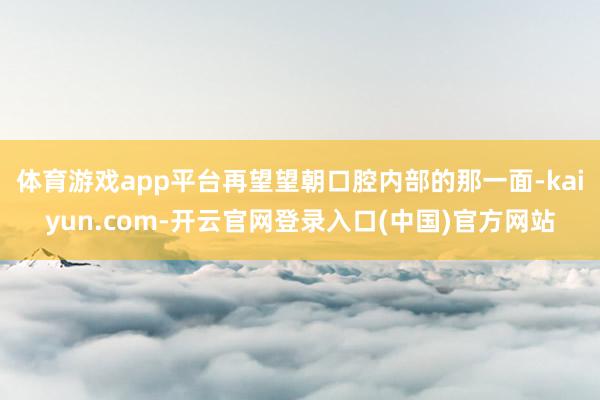 体育游戏app平台再望望朝口腔内部的那一面-kaiyun.com-开云官网登录入口(中国)官方网站