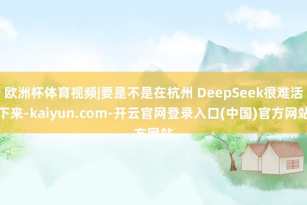 欧洲杯体育视频|要是不是在杭州 DeepSeek很难活下来-kaiyun.com-开云官网登录入口(中国)官方网站