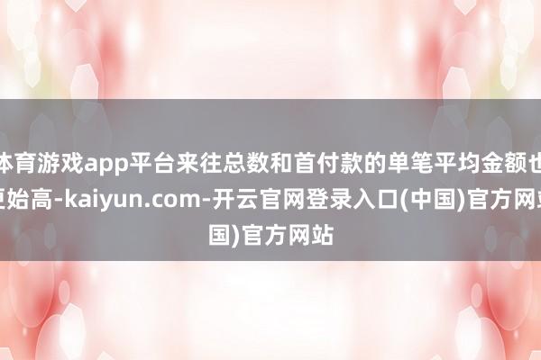 体育游戏app平台来往总数和首付款的单笔平均金额也更始高-kaiyun.com-开云官网登录入口(中国)官方网站
