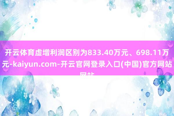 开云体育虚增利润区别为833.40万元、698.11万元-kaiyun.com-开云官网登录入口(中国)官方网站
