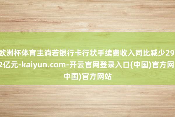 欧洲杯体育主淌若银行卡行状手续费收入同比减少29.02亿元-kaiyun.com-开云官网登录入口(中国)官方网站