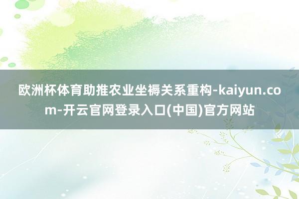 欧洲杯体育助推农业坐褥关系重构-kaiyun.com-开云官网登录入口(中国)官方网站
