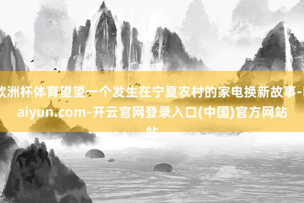 欧洲杯体育望望一个发生在宁夏农村的家电换新故事-kaiyun.com-开云官网登录入口(中国)官方网站
